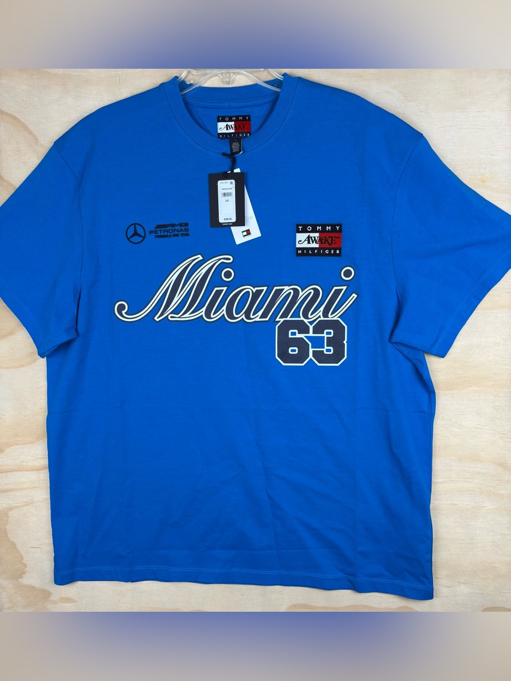 TOMMY HILFIGER AWAKE NY MERCEDES AMG F1 GEORGE RUSSELL BLUE MIAMI 63 T SHIRT